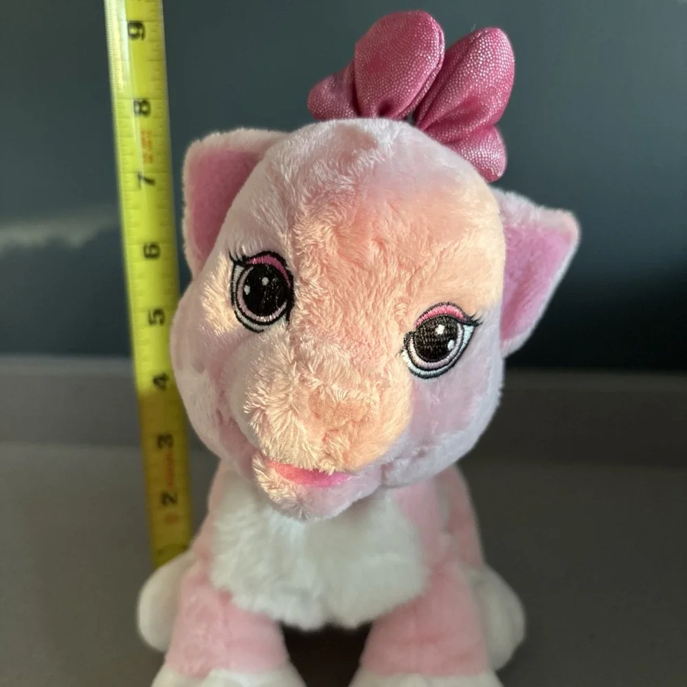 Animal Alley Pink Cat w/ Bow Plush Toy Toys 